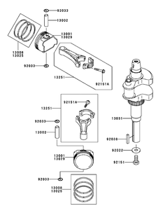 Part Location Diagram of KM-13031-7027 MTD Crankshaft-Comp